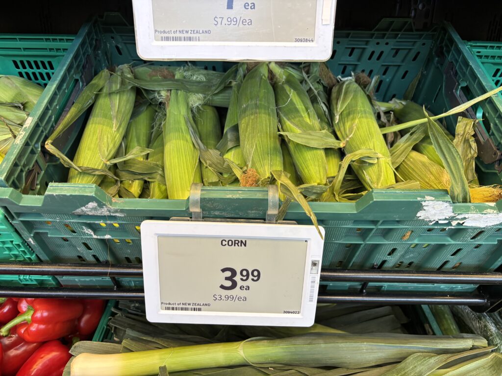 ニュージーランドで売っているとうもろこし